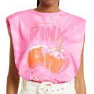 FARM RIO Pink Graphic Sleeveless Top